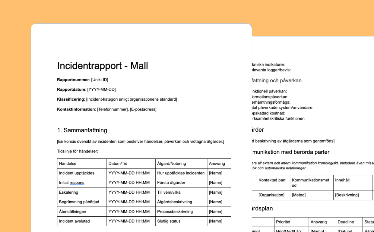 Incidentrapport Mall